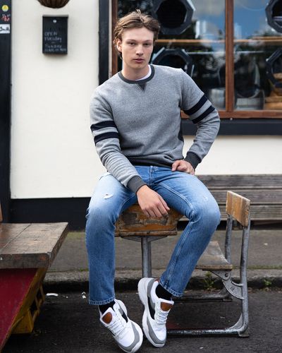 Paul Galvin Stripe Sleeve Sweater